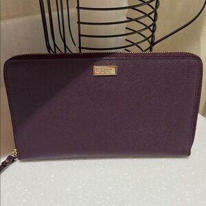Kate Spade Purple Wallet with Gold Hardware